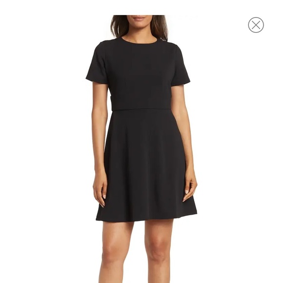 Maggy London Short Sleeve Scuba Fit & Flare Dress - Picture 1 of 3